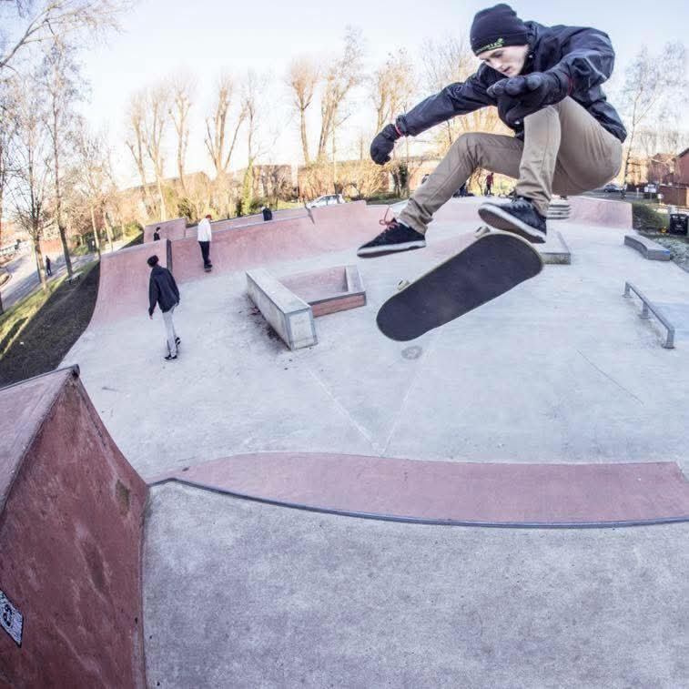 Skateboarding action shot 2