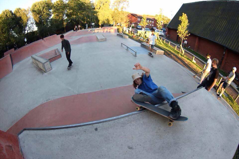 Skateboarding action shot 1